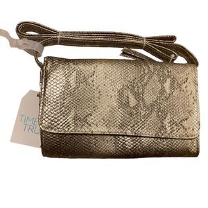 Time and Tru Crossbody Purse Clutch Snake Skin Python Snakeskin Animal Print Met